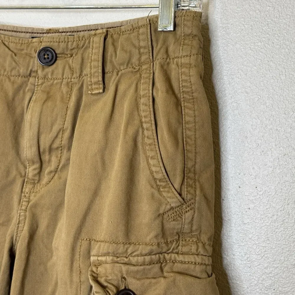 American Eagle‎ Classic Cargo Shorts Mens Size 26 Dark Khaki Brown 100% Cotton